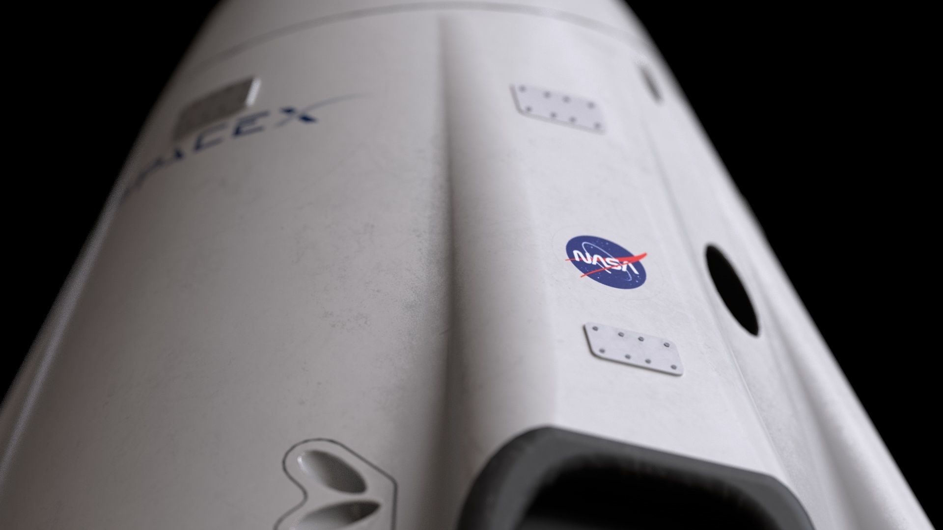 Crew Dragon SpaceX Pod Low-poly 3D model_9