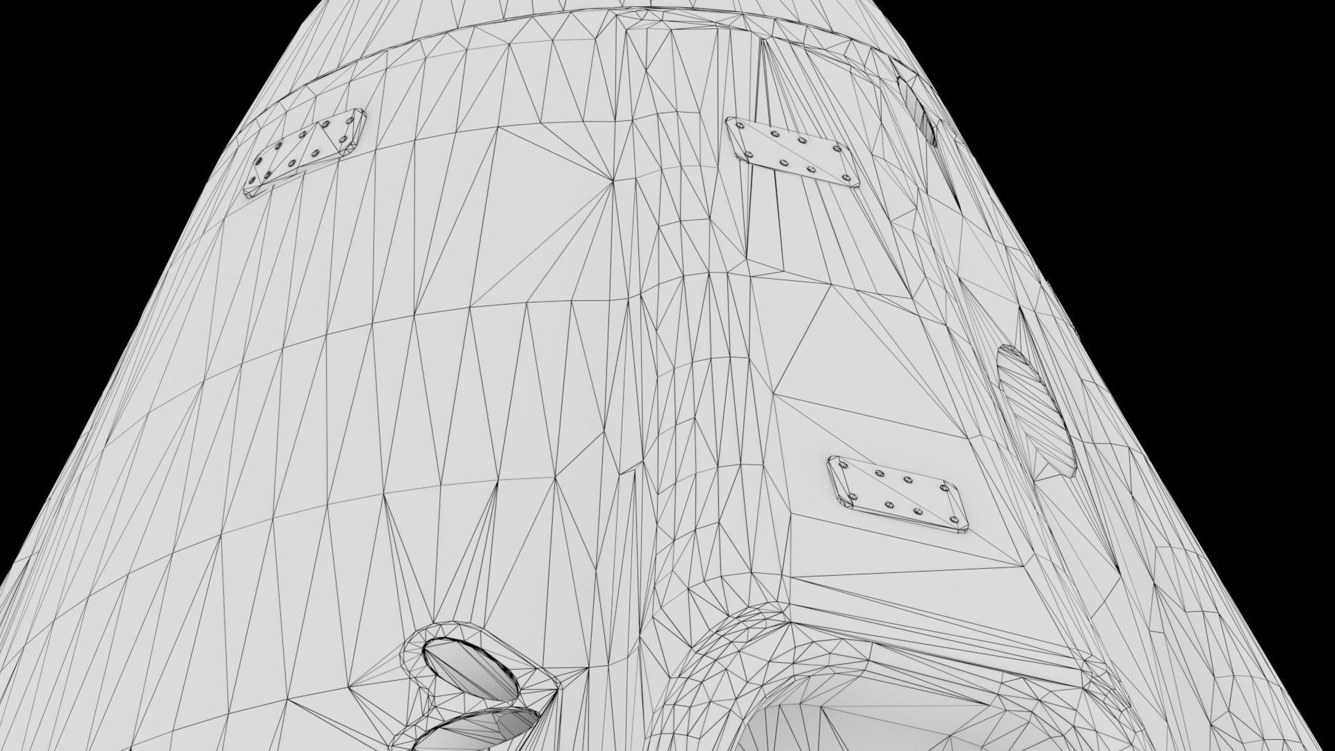 Crew Dragon SpaceX Pod Low-poly 3D model_19