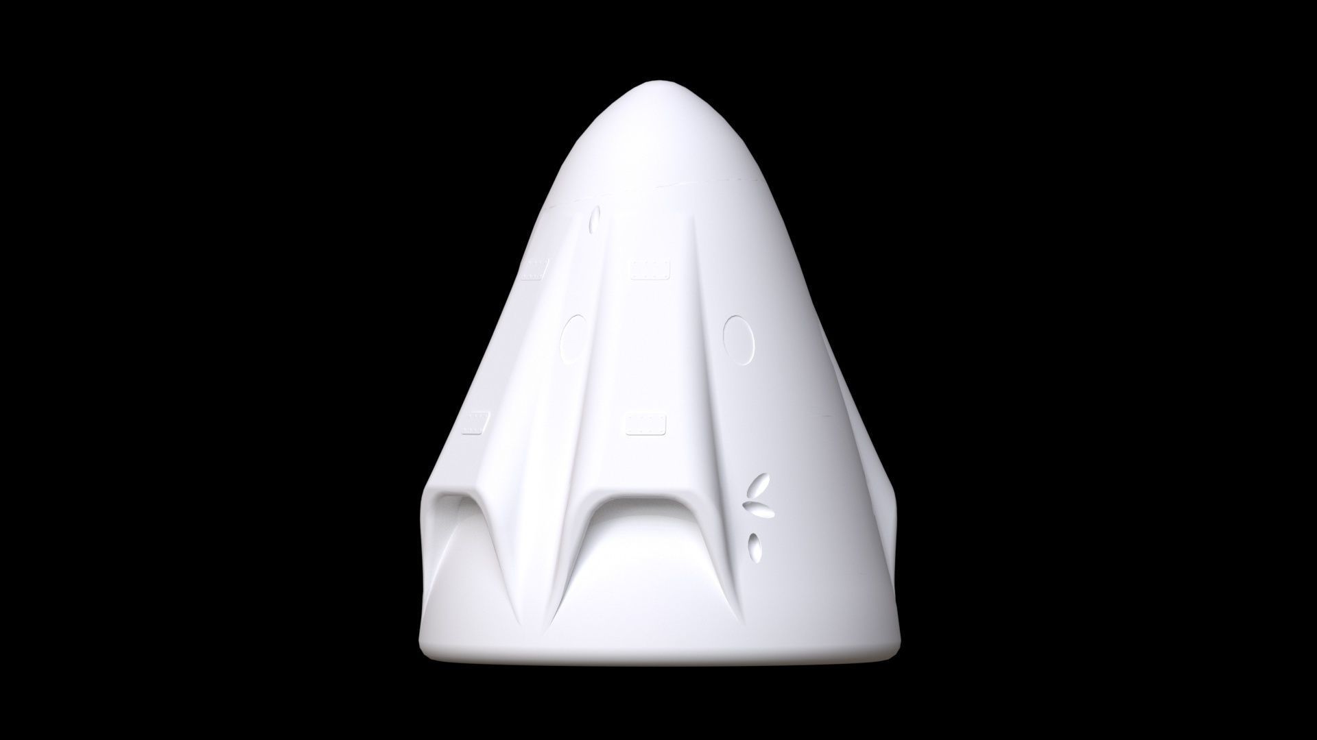 Crew Dragon SpaceX Pod Low-poly 3D model_11