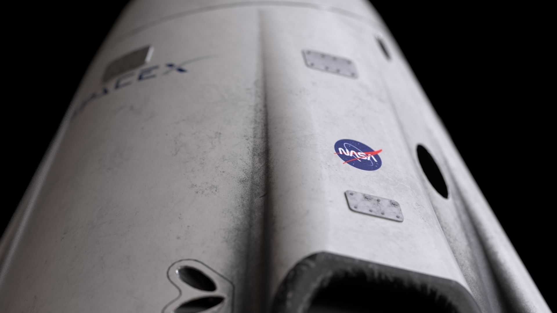 Crew Dragon SpaceX Pod Low-poly 3D model_4