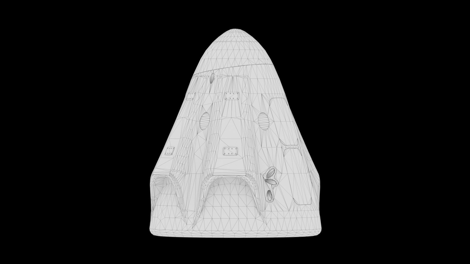 Crew Dragon SpaceX Pod Low-poly 3D model_16