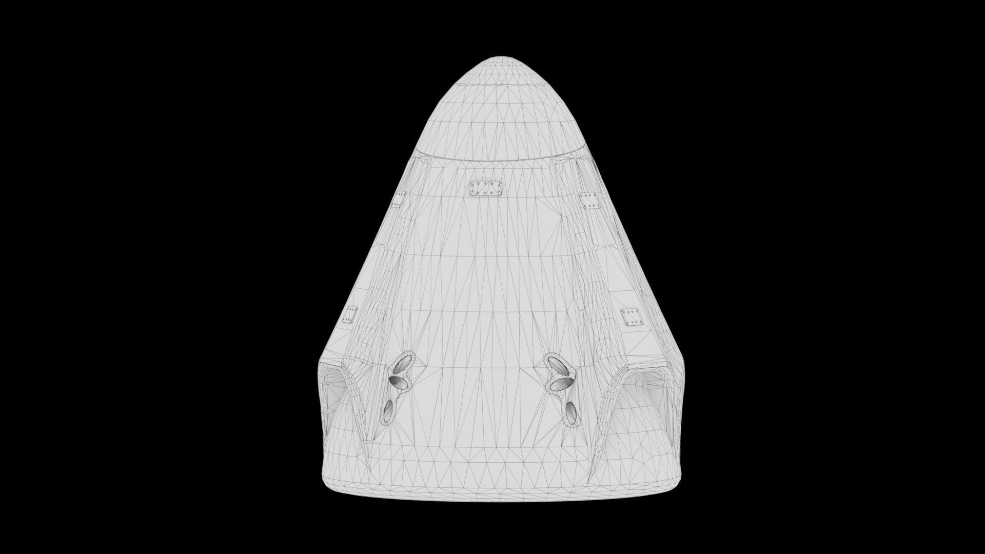 Crew Dragon SpaceX Pod Low-poly 3D model_17