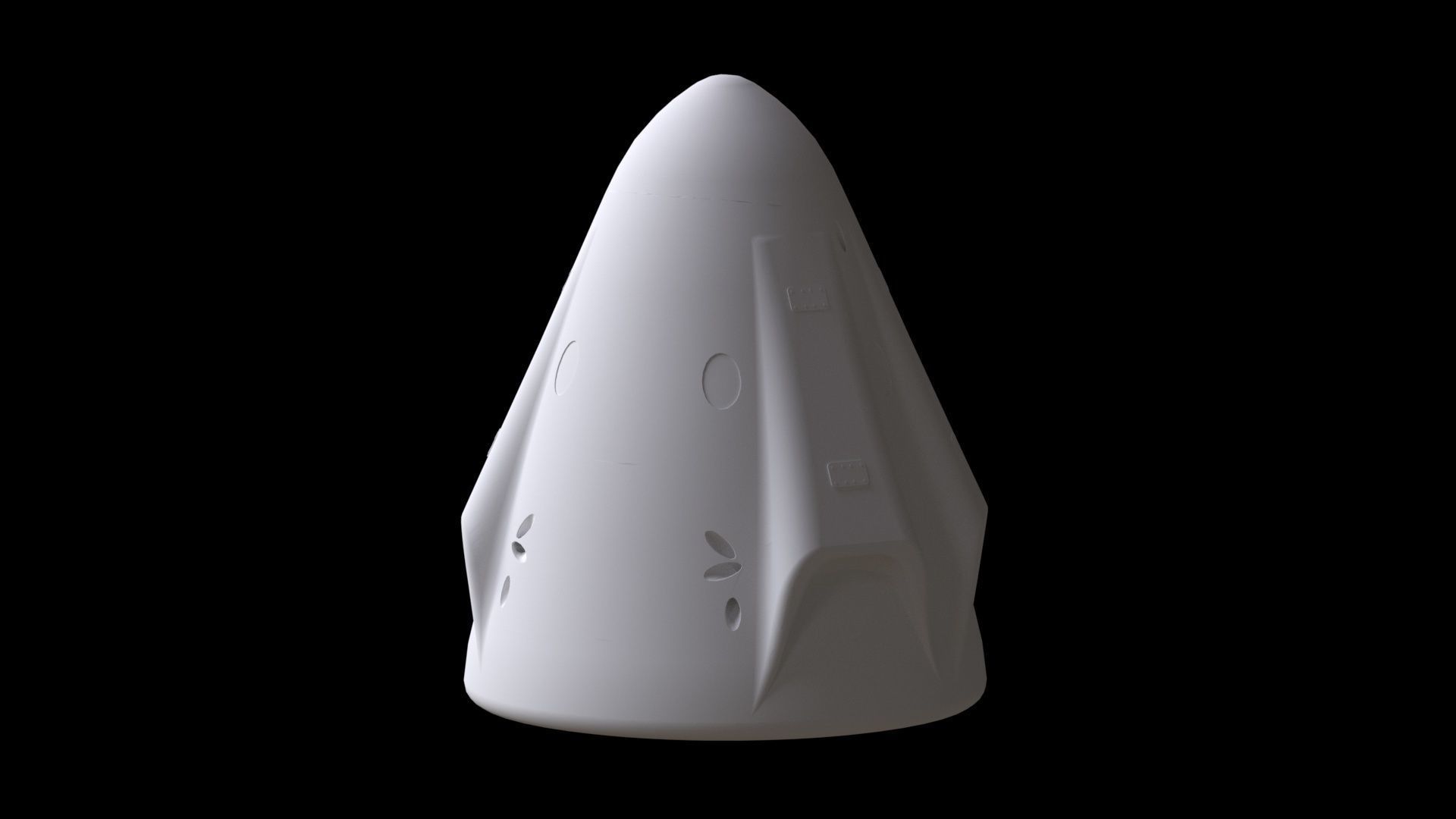 Crew Dragon SpaceX Pod Low-poly 3D model_10