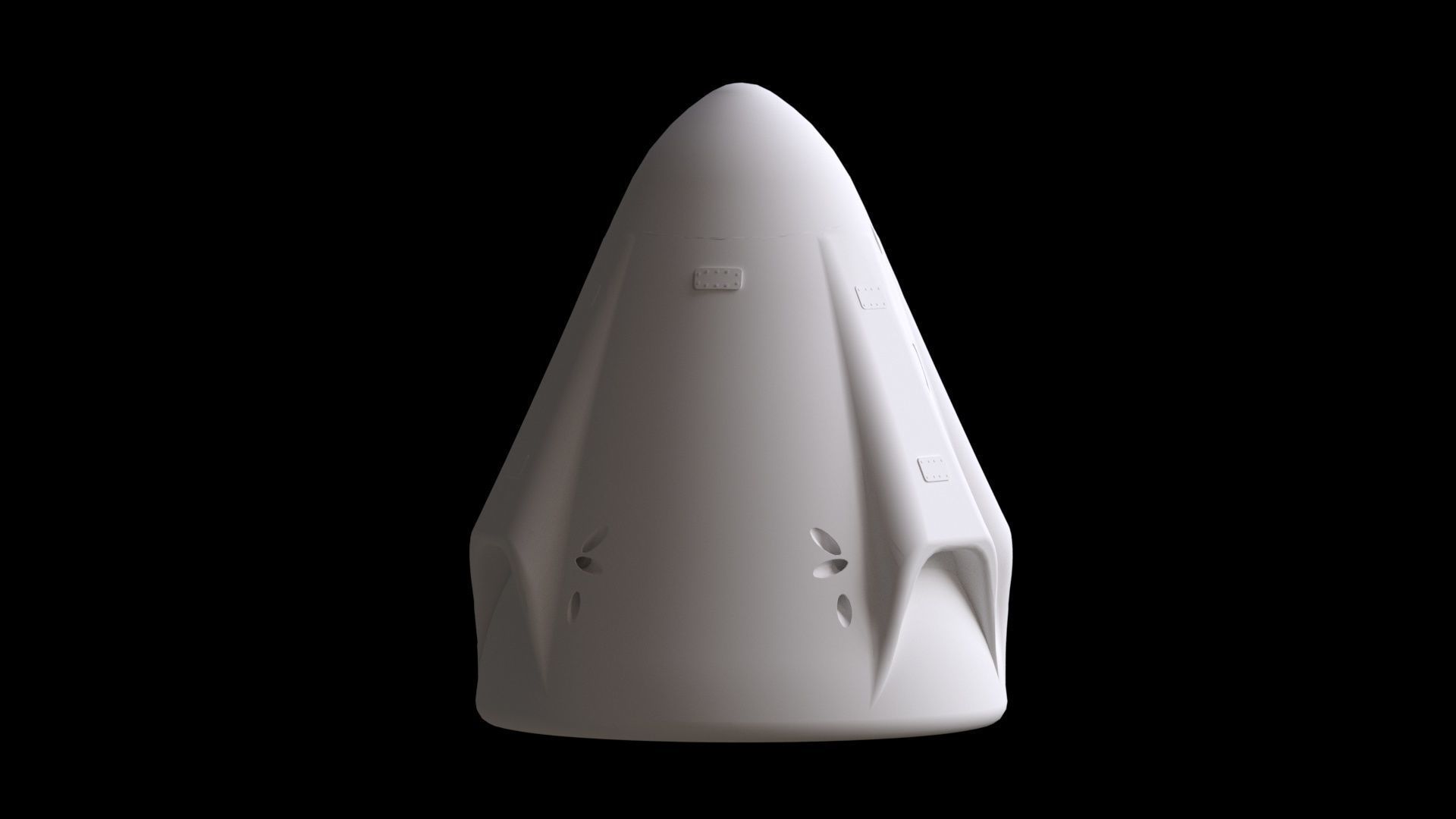 Crew Dragon SpaceX Pod Low-poly 3D model_12