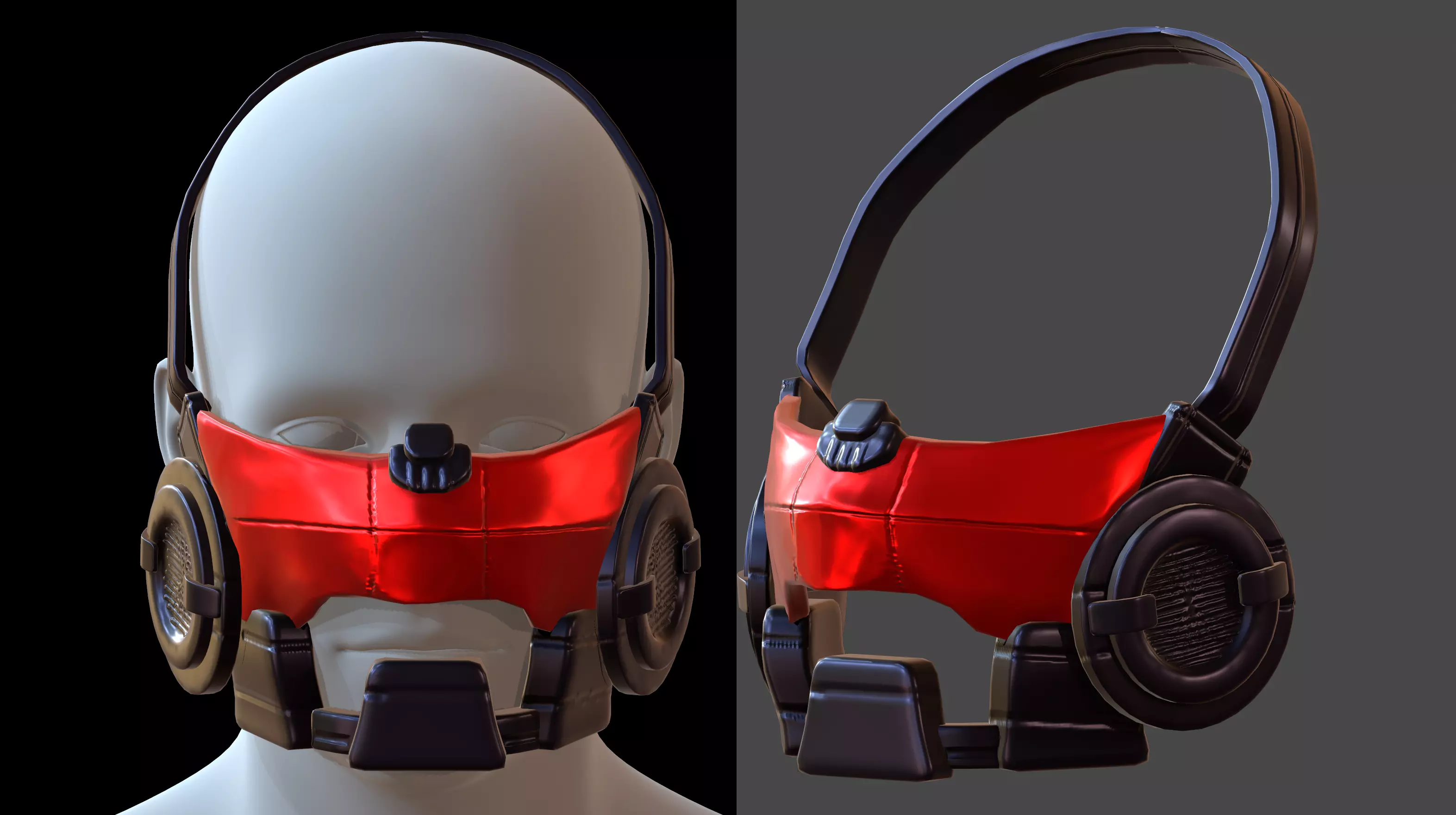Gas mask helmet 3d model scifi Low-poly Low-poly 3D model