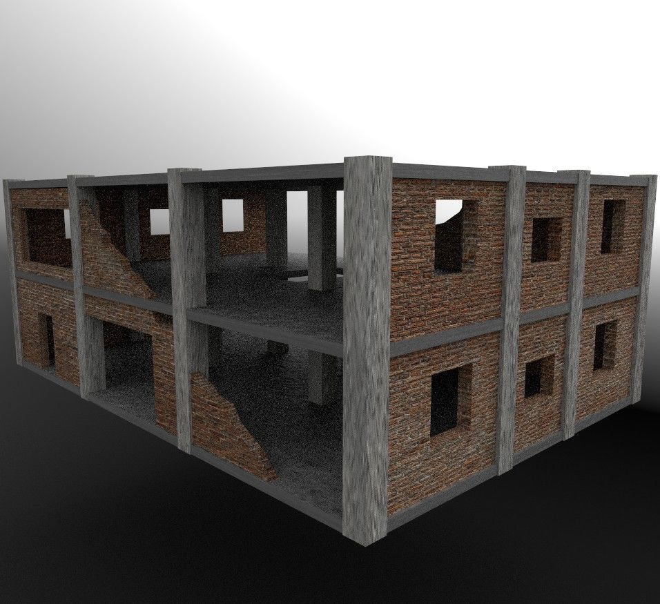 unfinished building 3D model_1