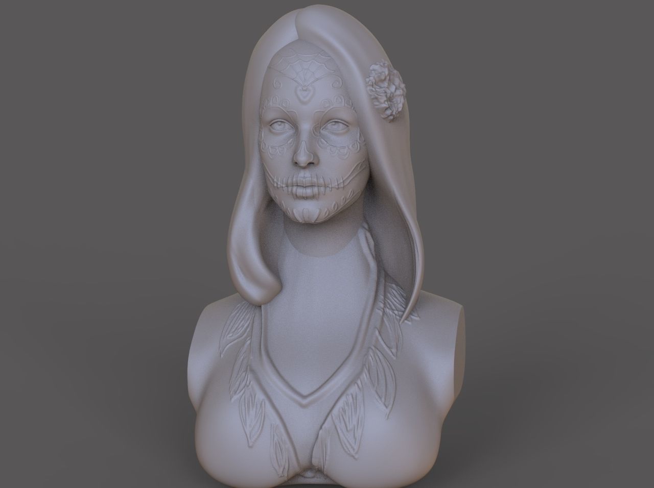 Catrina Bust 3D print model_5