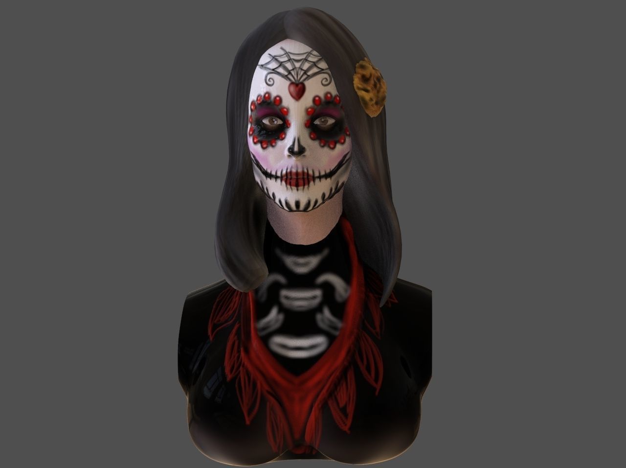 Catrina Bust 3D print model_2
