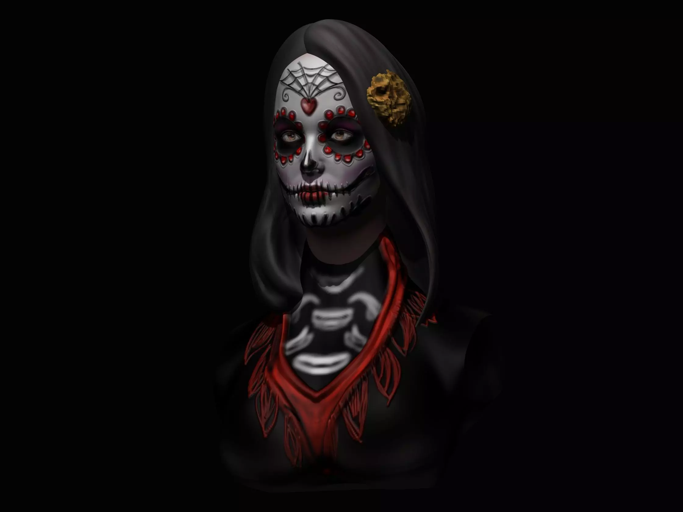 Catrina Bust 3D print model_0