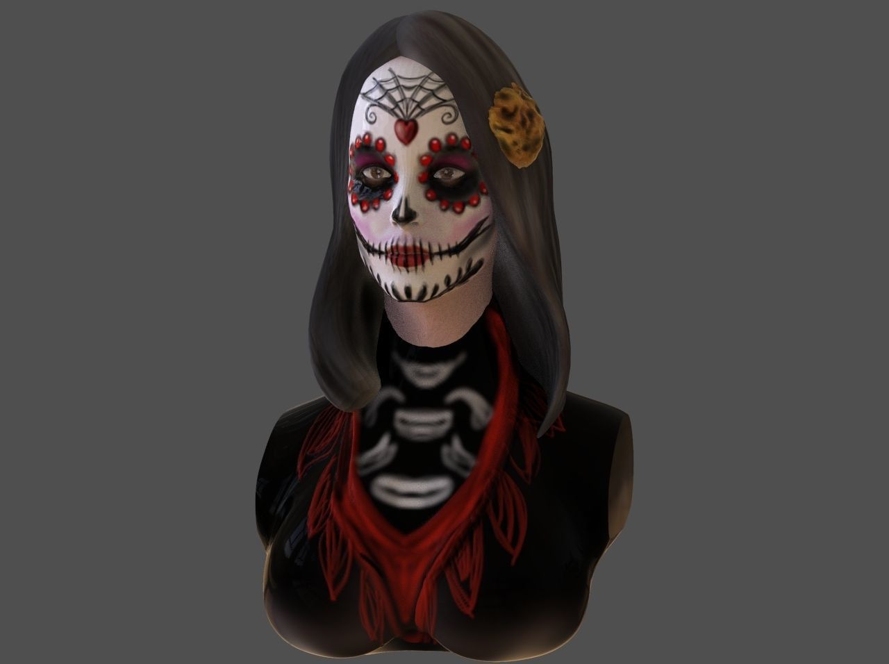 Catrina Bust 3D print model_1
