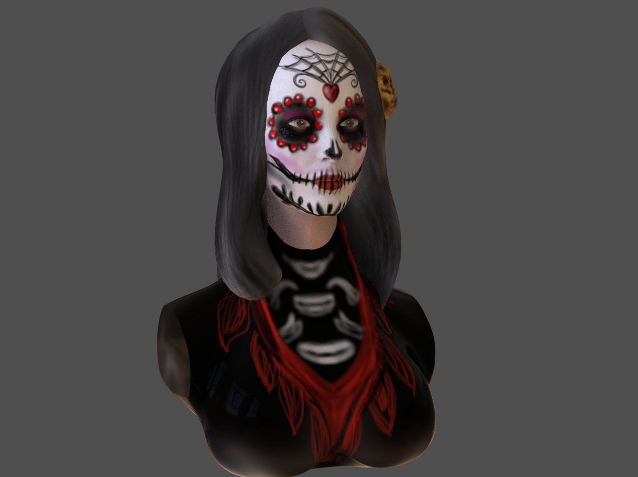 Catrina Bust 3D print model_3