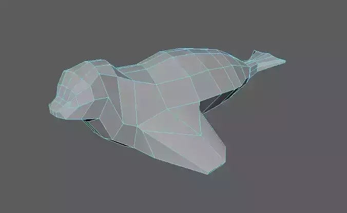 Low Poly Seal in polygonal form Free low-poly 3D model