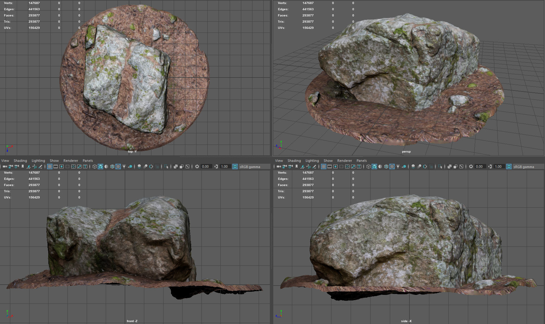 MOSS ROCK Low-poly 3D model_5