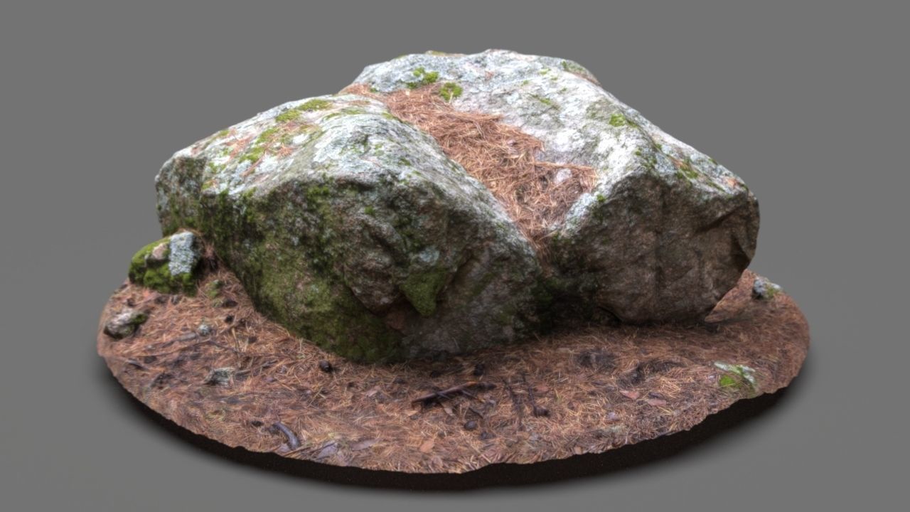 MOSS ROCK Low-poly 3D model_1