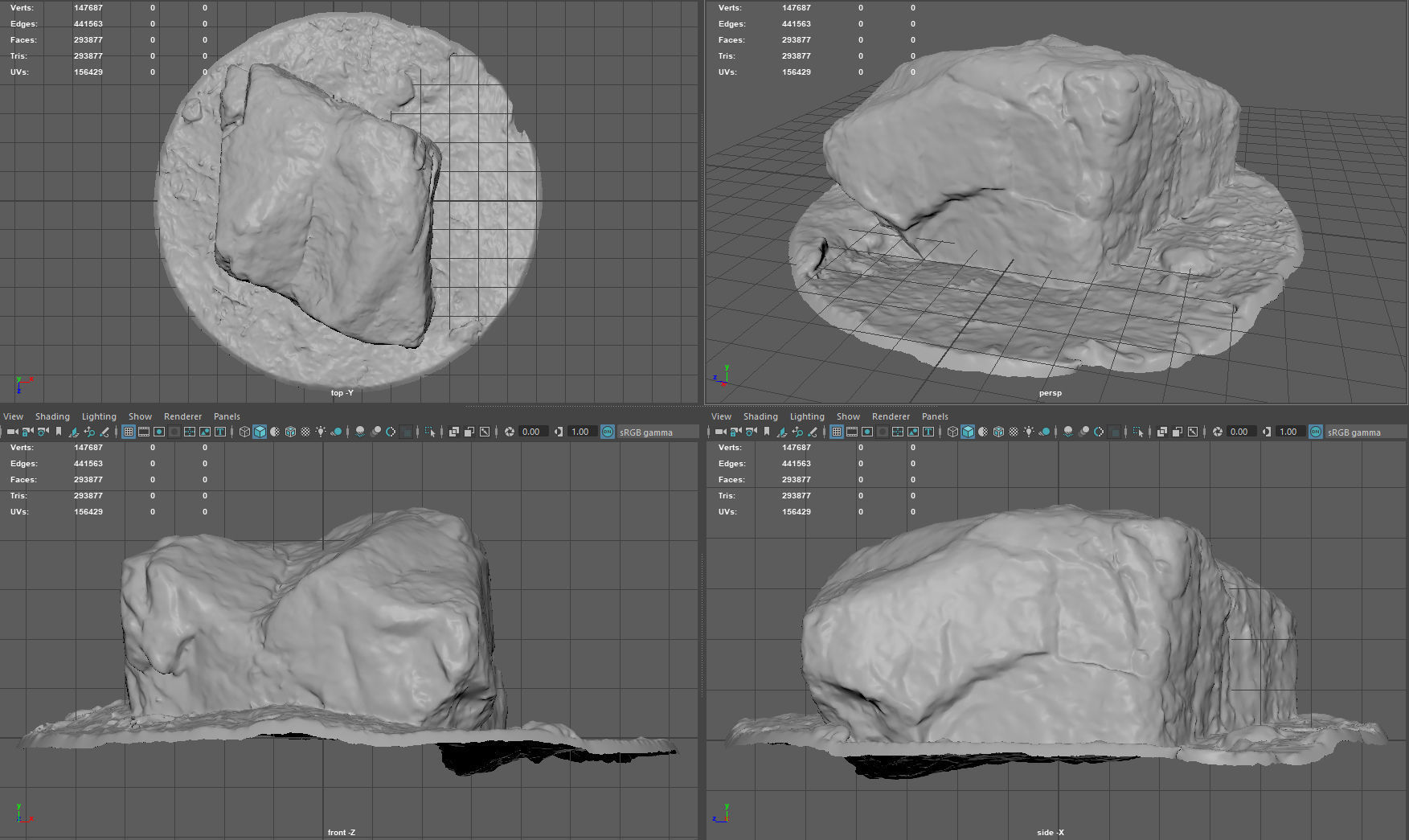 MOSS ROCK Low-poly 3D model_6