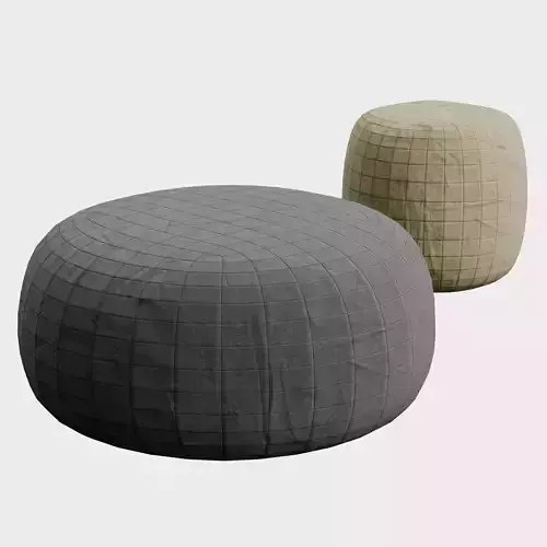 Pouf 4 two round ottomans