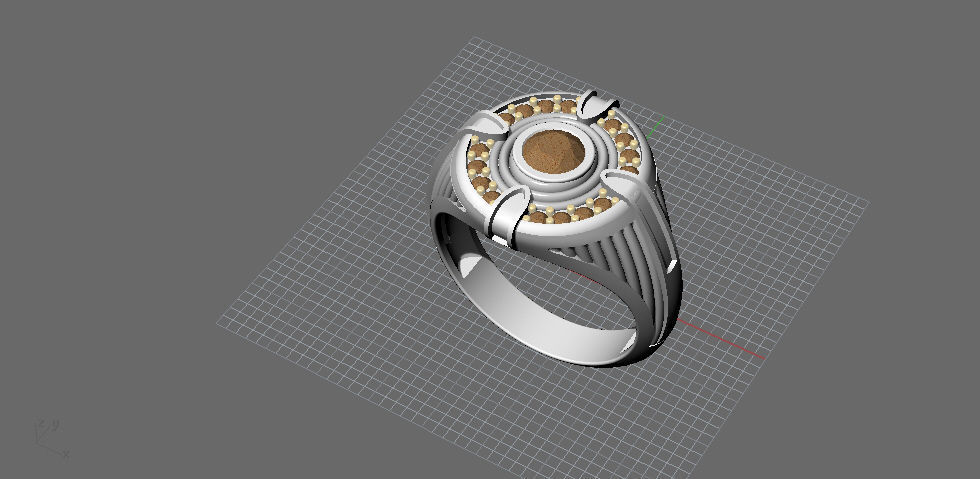 man ring enamel gems 3D print model_11