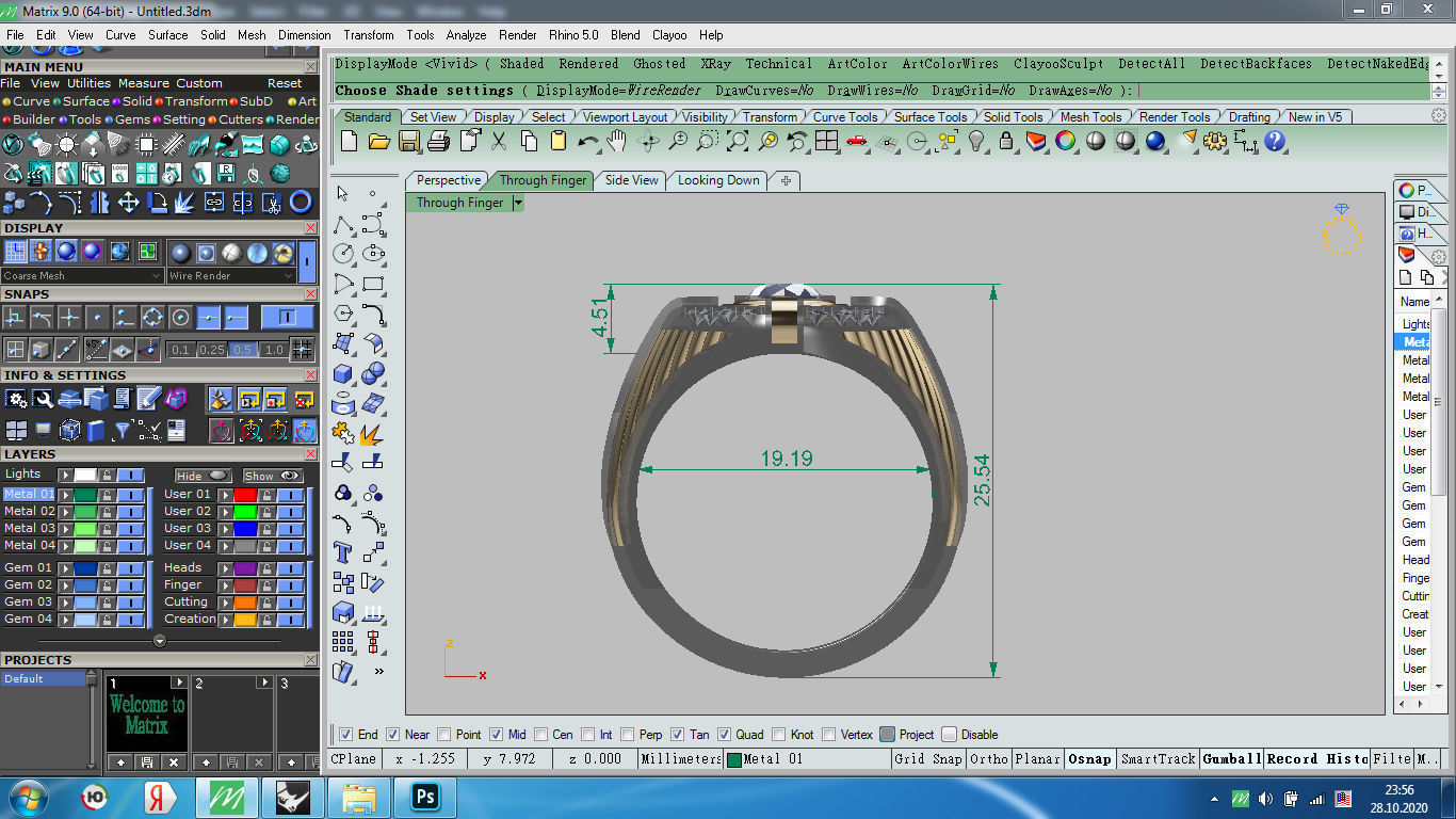man ring enamel gems 3D print model_10