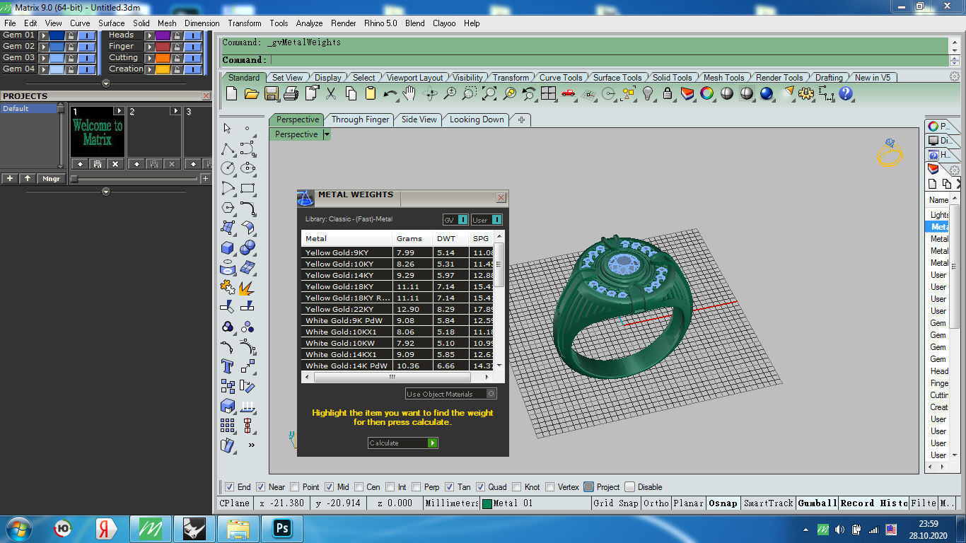 man ring enamel gems 3D print model_7