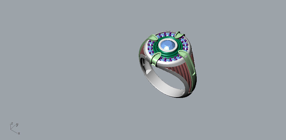 man ring enamel gems 3D print model_12