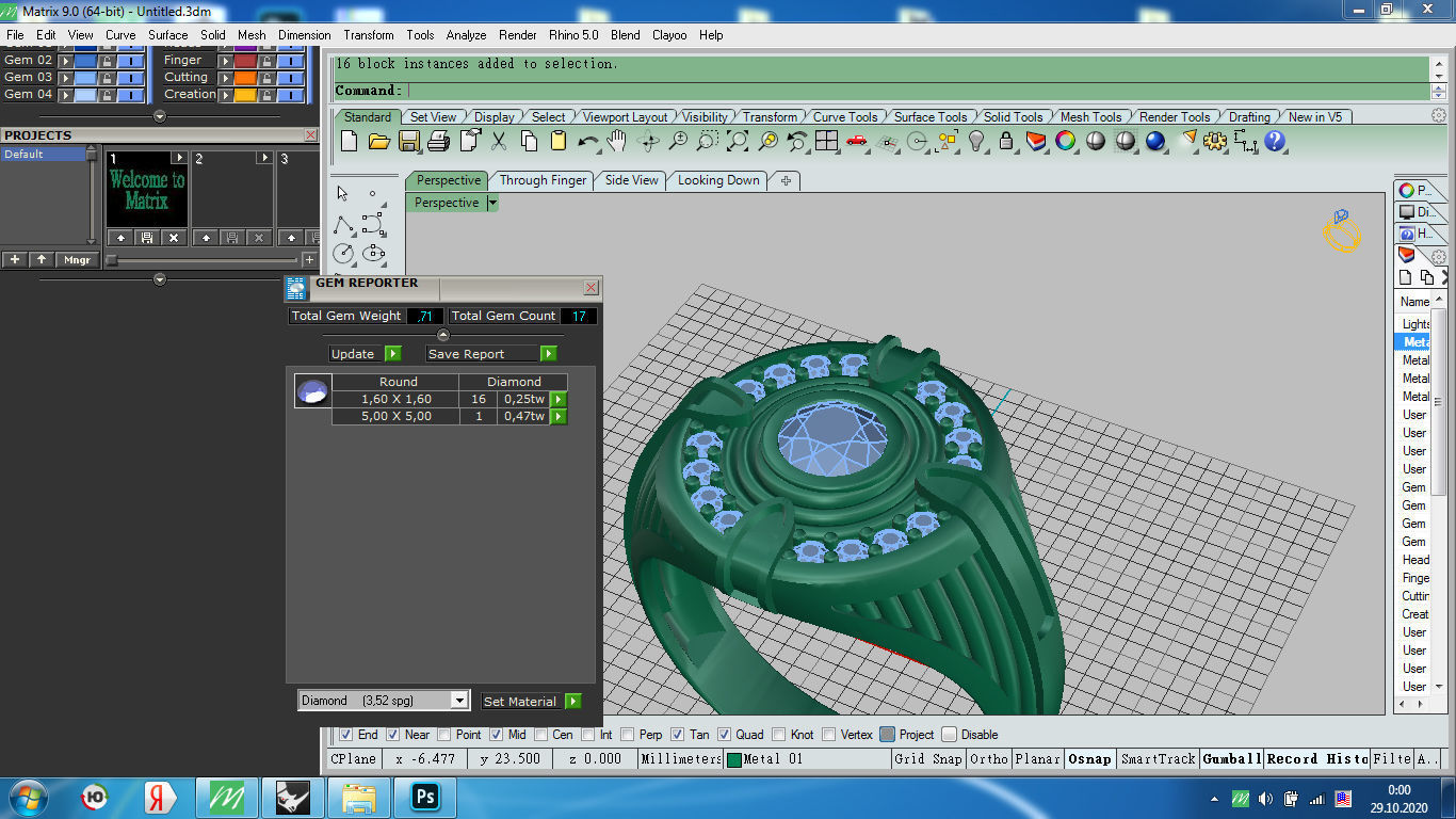 man ring enamel gems 3D print model_8