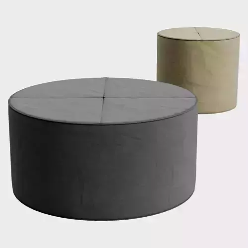 Pouf 2 two round ottomans