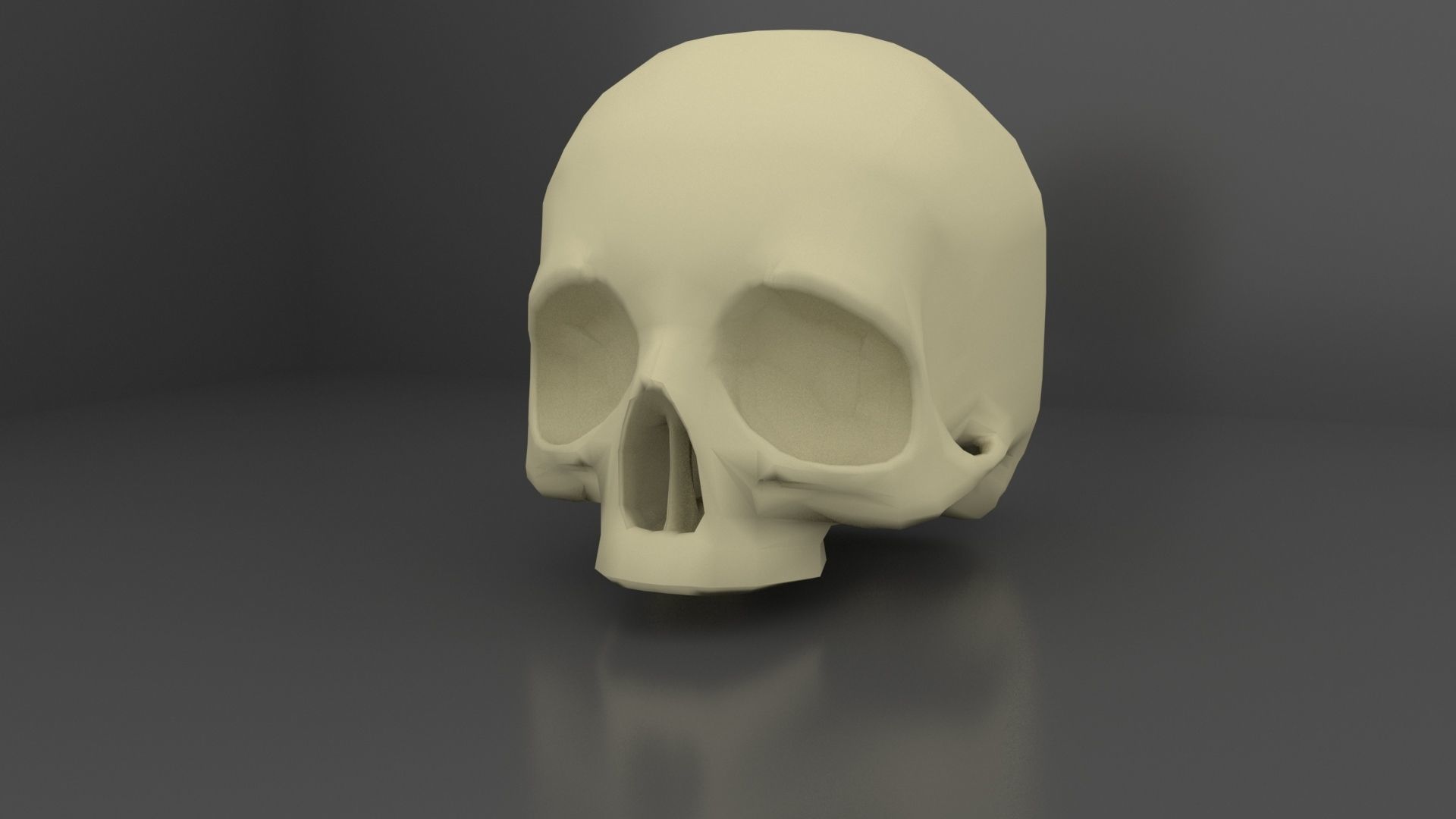 Skull 3 LODs Low-poly 3D model_6