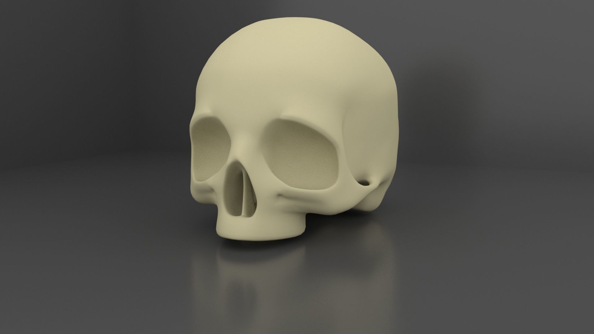 Skull 3 LODs Low-poly 3D model_4