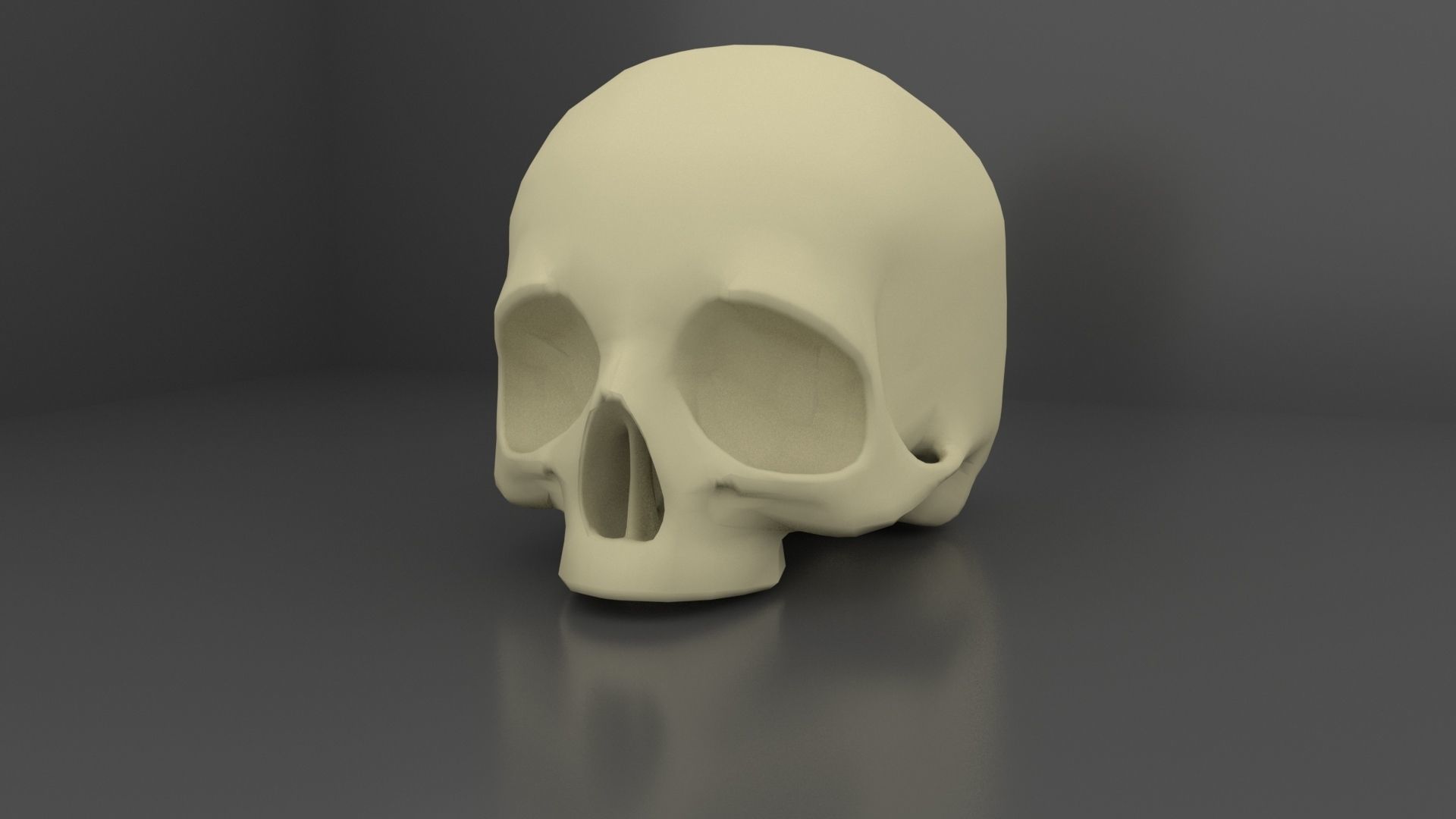 Skull 3 LODs Low-poly 3D model_5