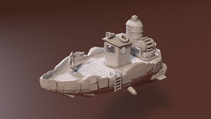 starship submarine 3D print model