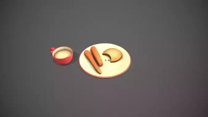 Santa Snack Plate - Red Cup and Cream Plate