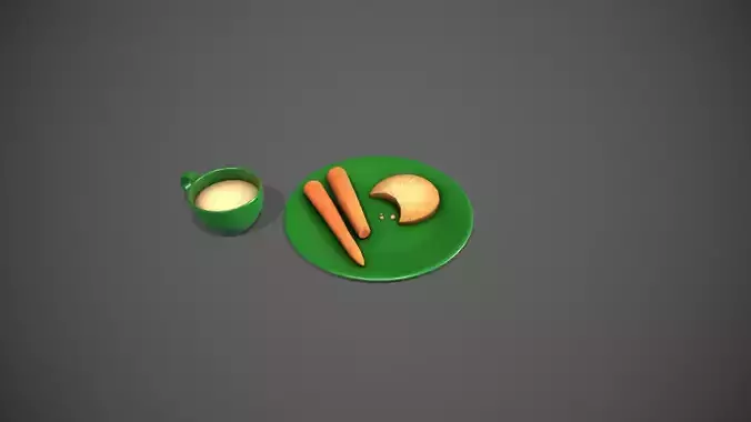 Santa Snack Plate - Green Cup and Plate