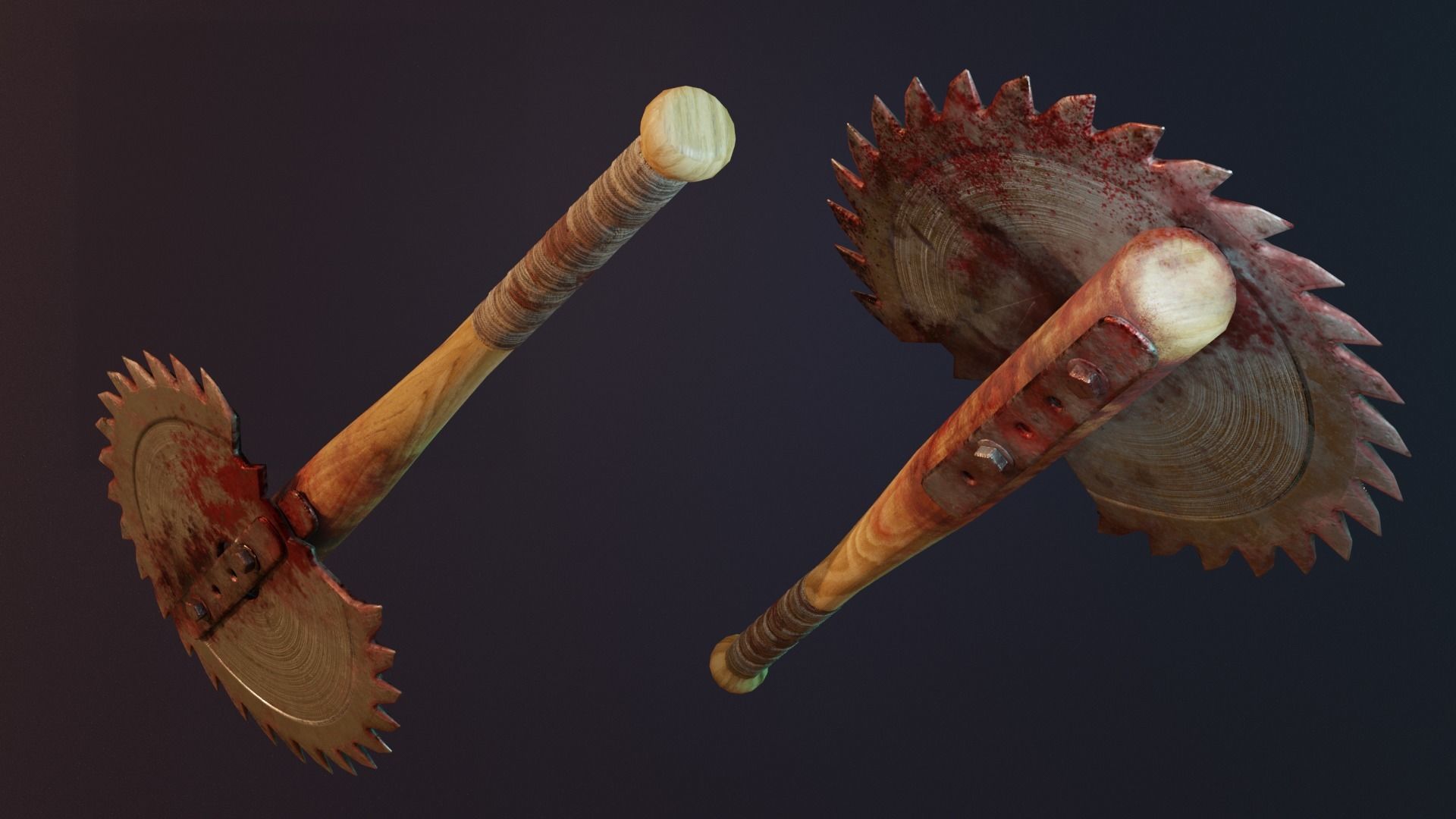 Saw Blade Bat Low-poly 3D model_5