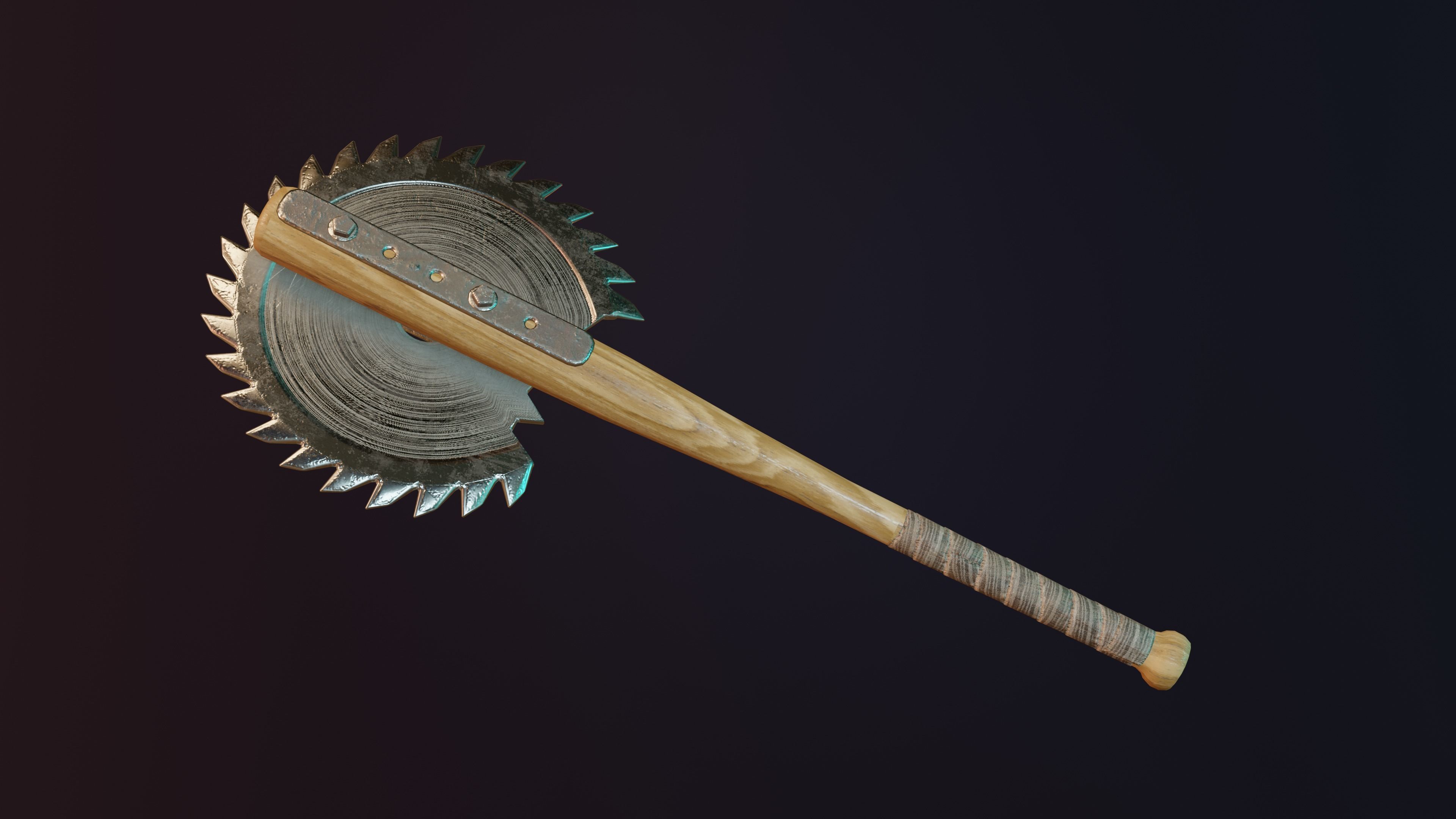 Saw Blade Bat Low-poly 3D model_3