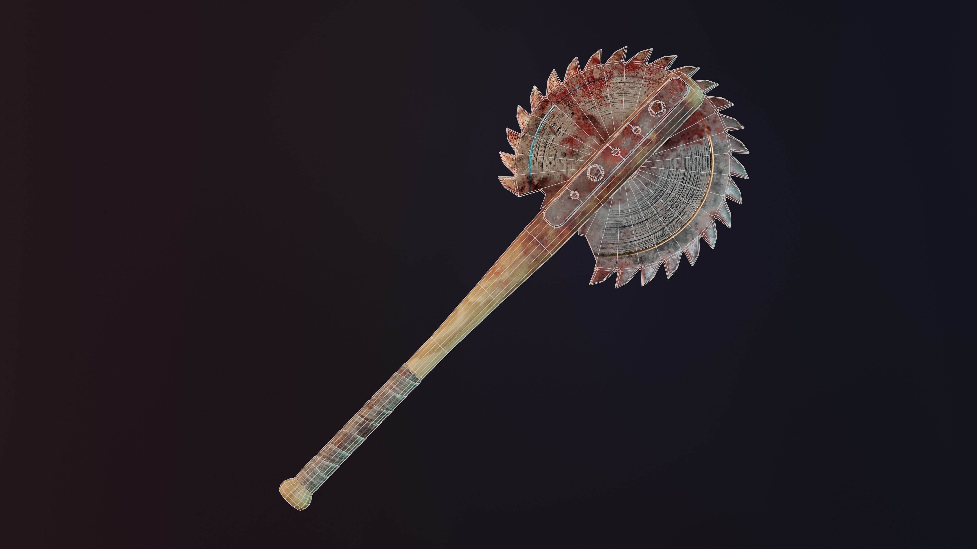 Saw Blade Bat Low-poly 3D model_2