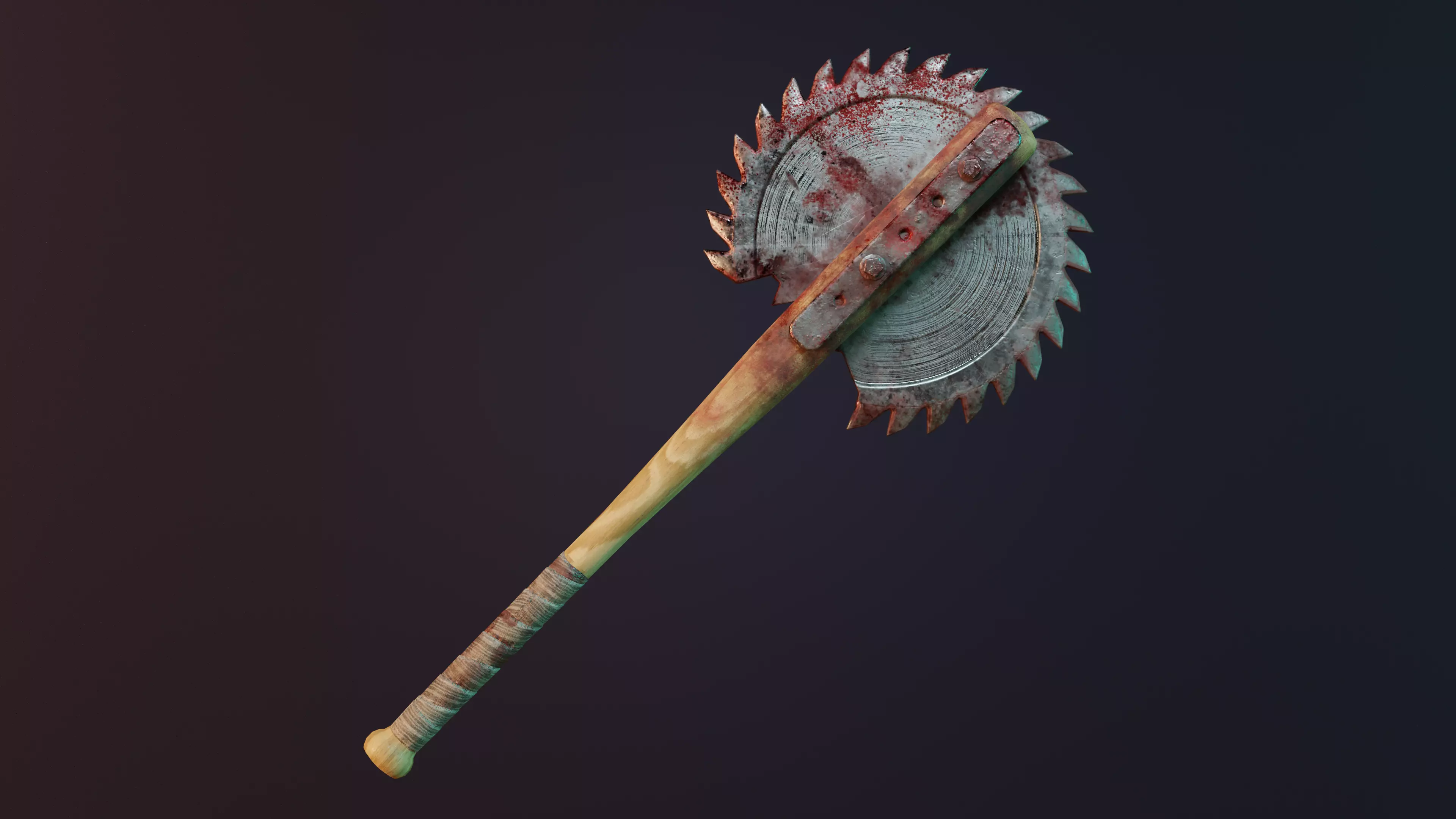 Saw Blade Bat Low-poly 3D model_0