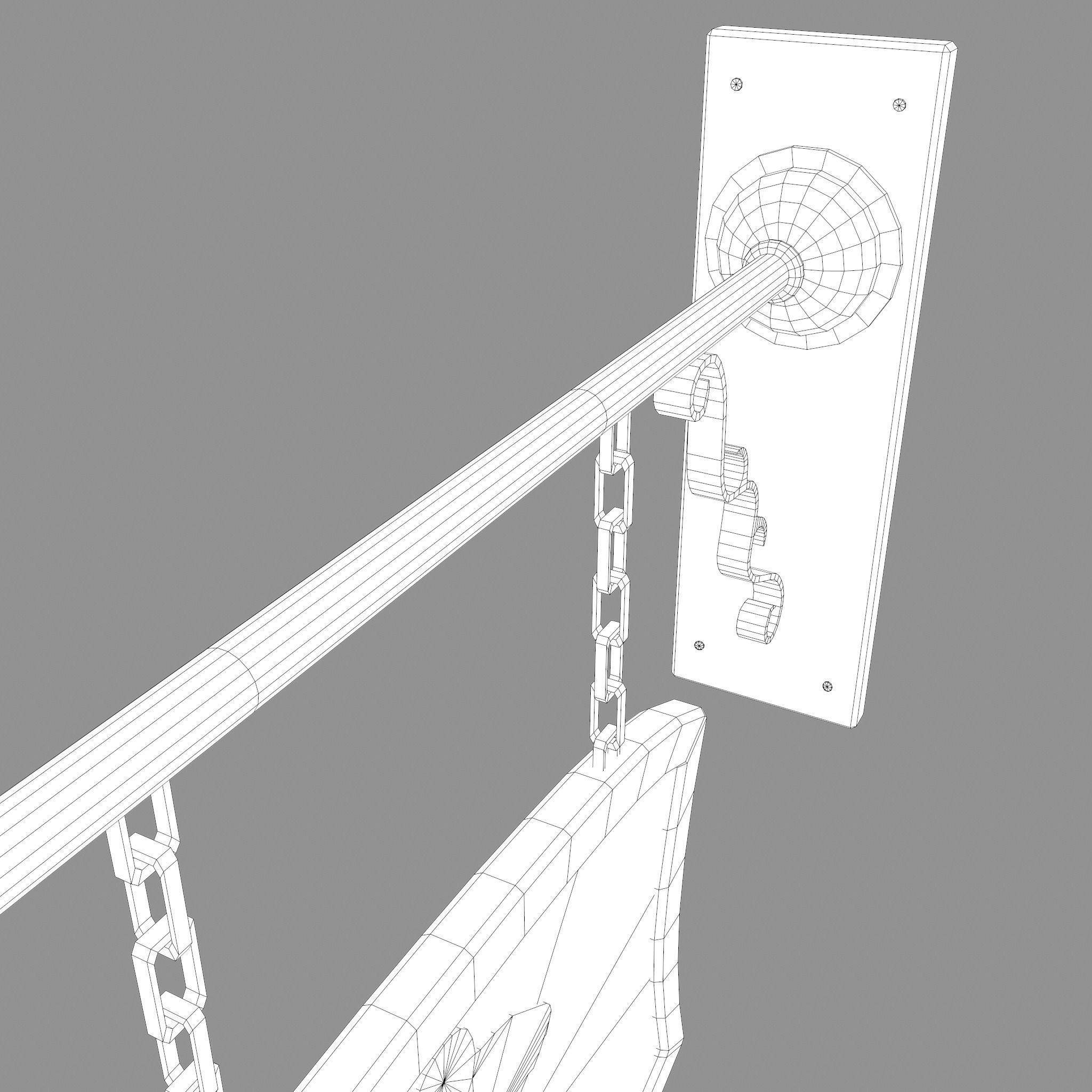 Medieval Blacksmith Store front Sign Low-poly 3D model_33