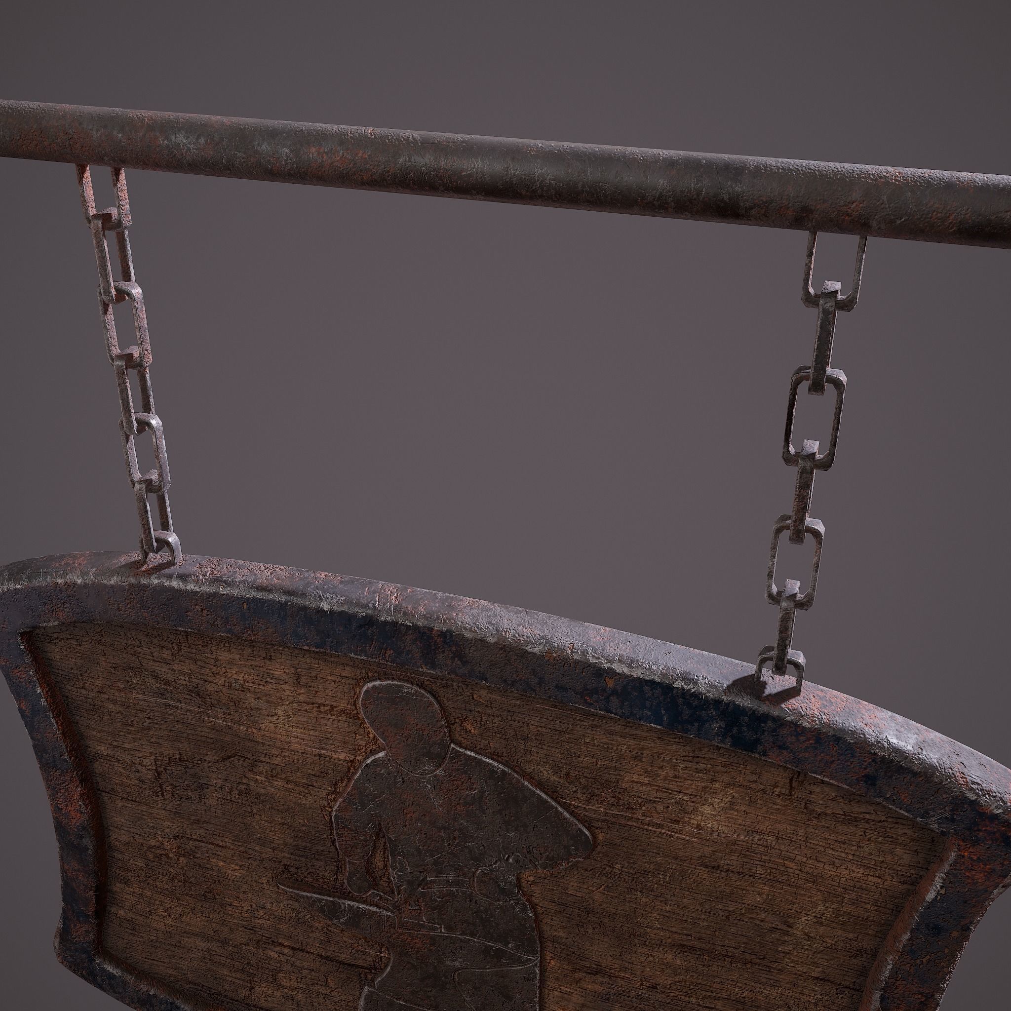 Medieval Blacksmith Store front Sign Low-poly 3D model_19