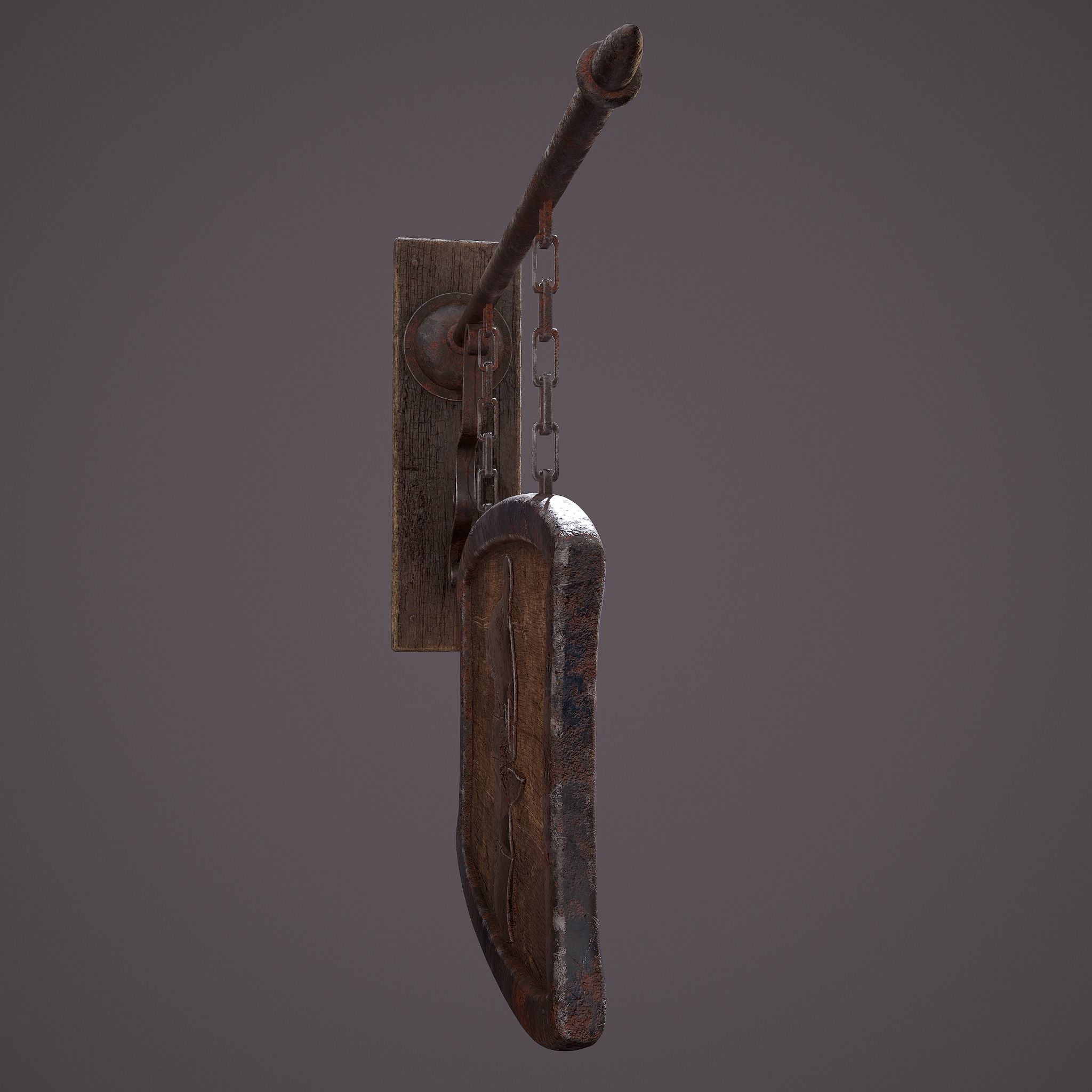 Medieval Blacksmith Store front Sign Low-poly 3D model_8