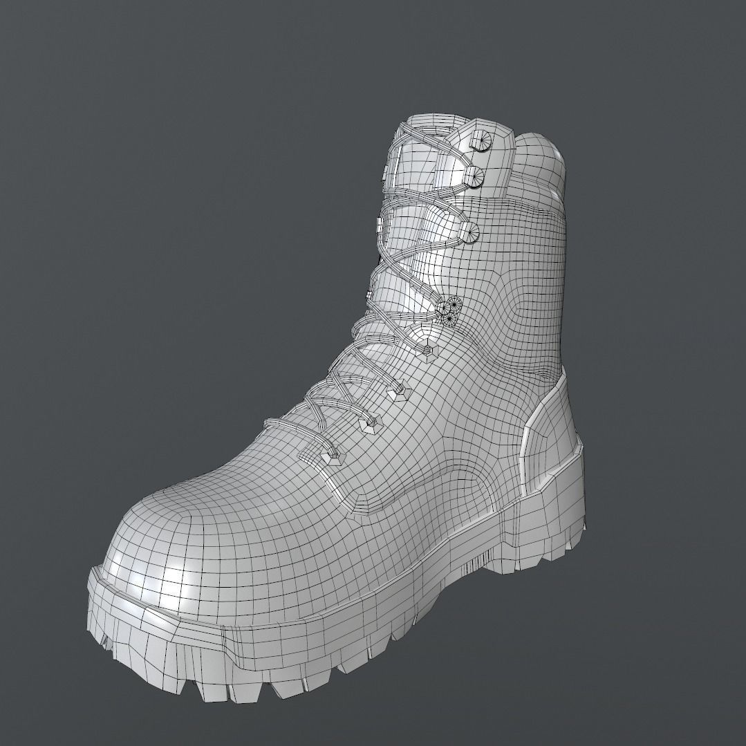 Generic Work Boot  Low-poly 3D model_1