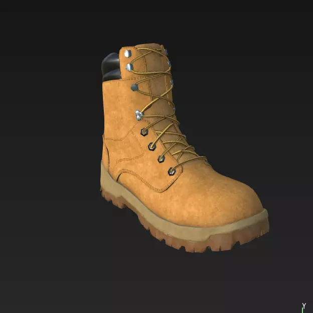 Generic Work Boot  Low-poly 3D model_0