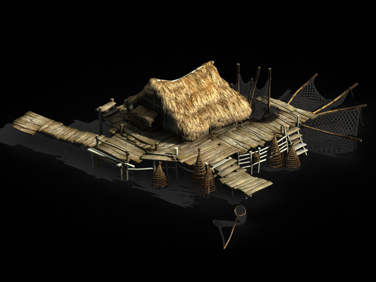 Seaside-Fishing Village-Fishermen-Building 01 3D model_1