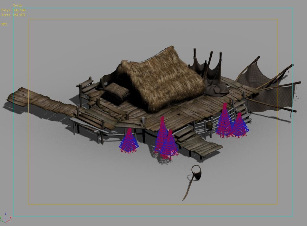 Seaside-Fishing Village-Fishermen-Building 01 3D model_4
