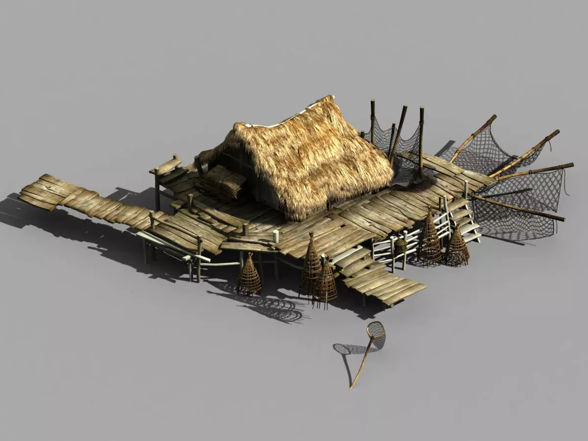 Seaside-Fishing Village-Fishermen-Building 01 3D model_0