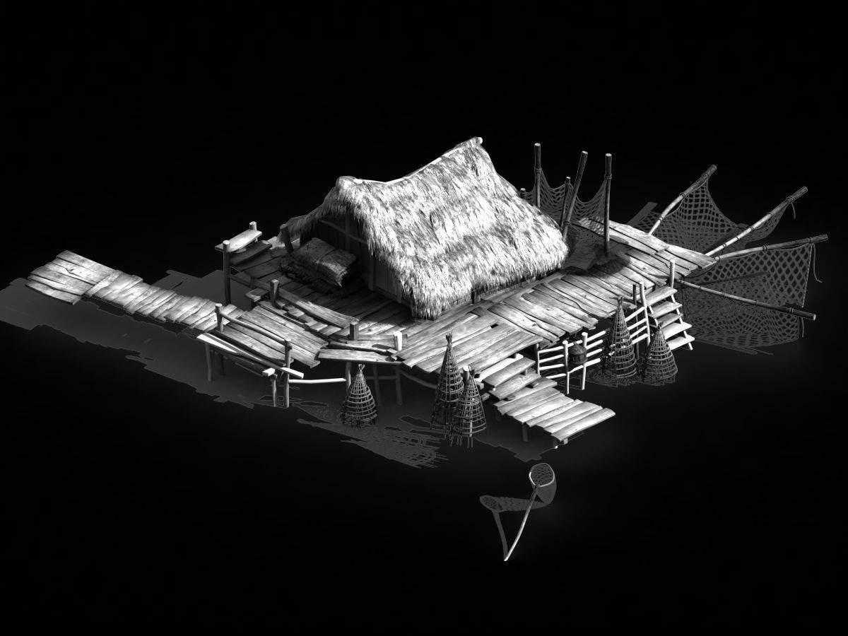 Seaside-Fishing Village-Fishermen-Building 01 3D model_2
