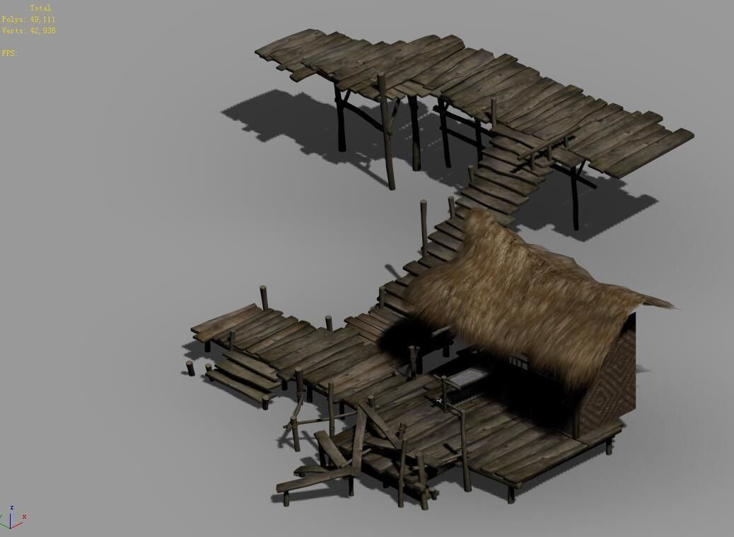 Seaside-Fishing Village-Fishermen-Building 02 3D model_4