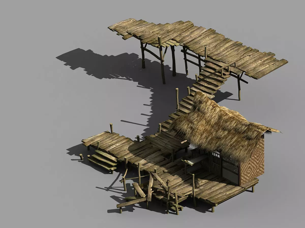 Seaside-Fishing Village-Fishermen-Building 02 3D model_0