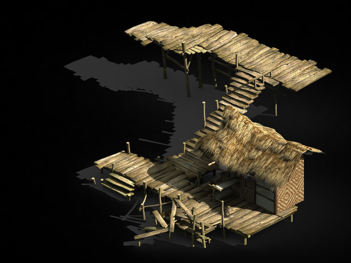 Seaside-Fishing Village-Fishermen-Building 02 3D model_1