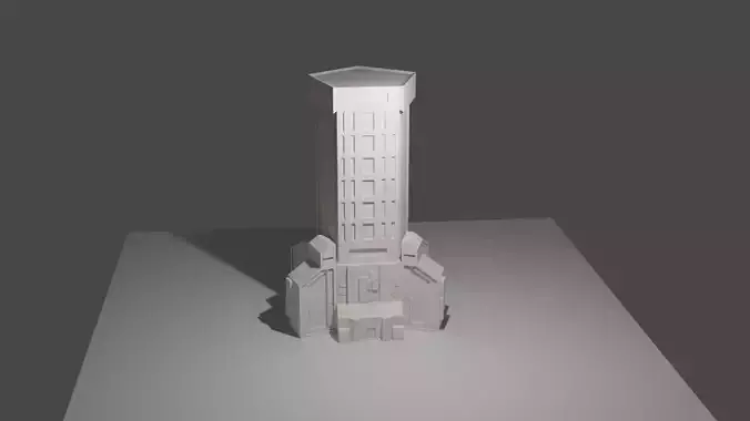 3d printed battletech office towers