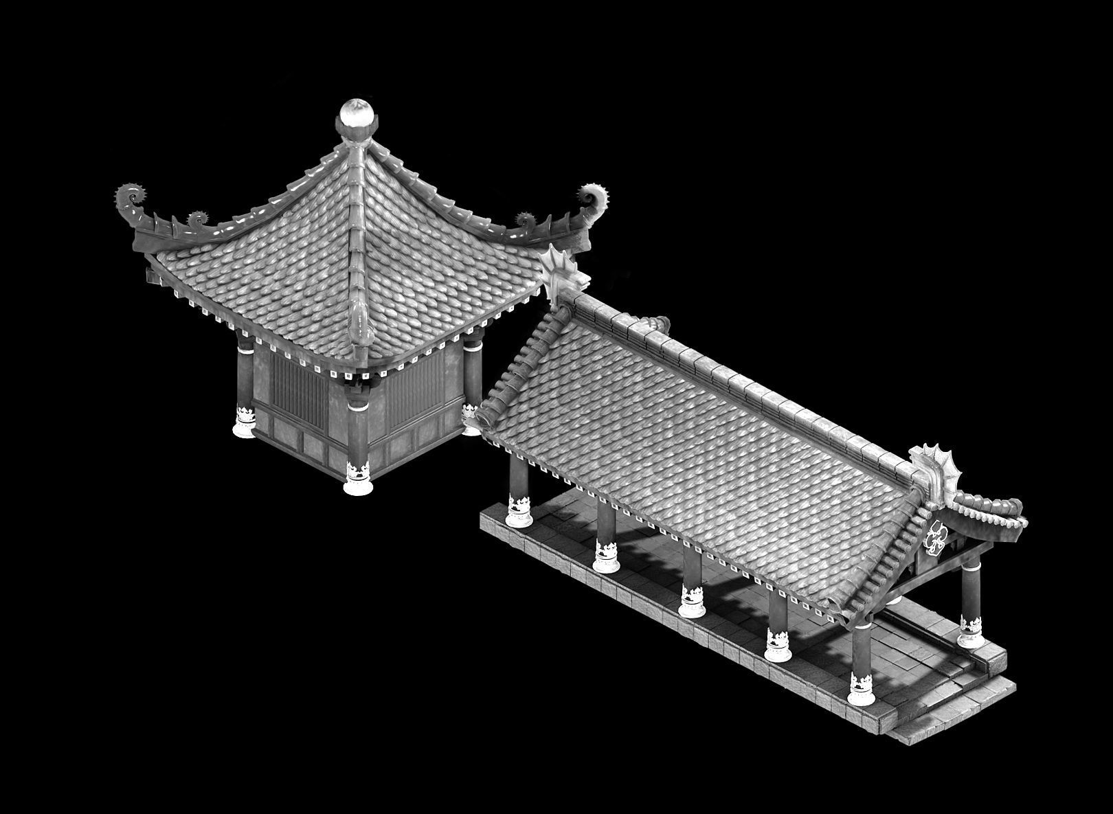 Undersea-Dragon Palace-Book Collection-Architectur 3D model_1